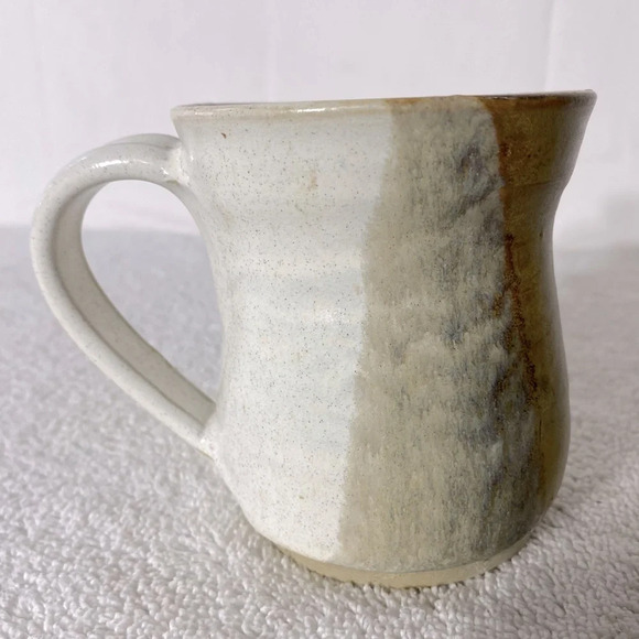 Vintage Ceramic Stoneware Cream Tan Pottery Mug Coffee Cup - Picture 5 of 13